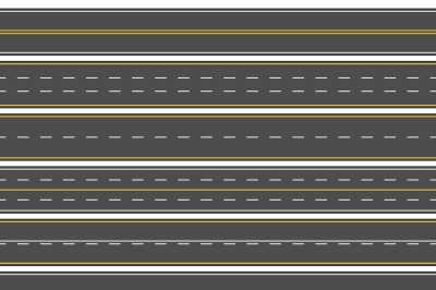 Highway road marking. Horizontal straight asphalt roads, modern street