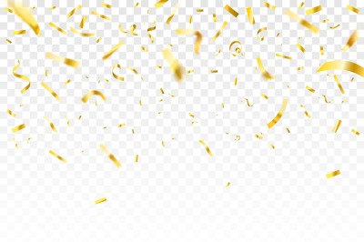 Gold shiny confetti. Wedding celebration or anniversary party decor go