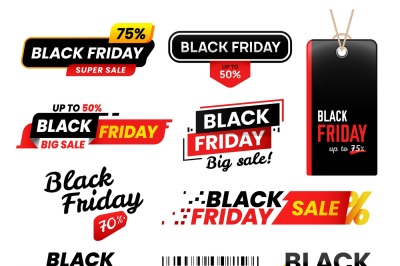 Black friday labels. Sale sticker for thanksgiving fridays sales, shop