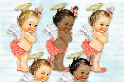 Ruffle Pants Vintage Baby Girl Set Coral & Gold Angel