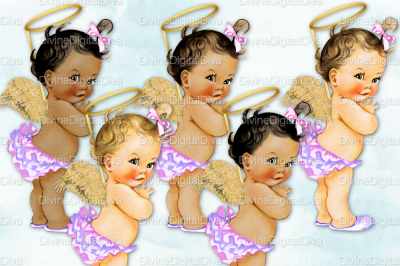 Ruffle Pants Vintage Baby Girl Set Lavender, Pink & Gold Angel