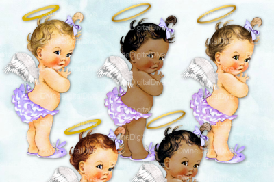 Ruffle Pants Vintage Baby Girl Set Lavender & Gold Angel