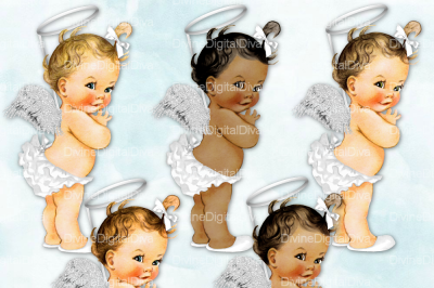 Ruffle Pants Vintage Baby Girl Set White & Silver Angel
