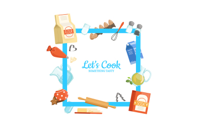 Vector frame cooking ingridients or groceries