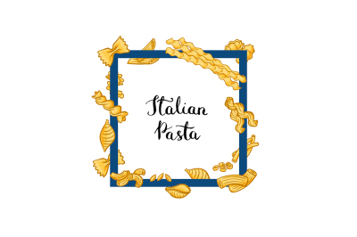 Vector frame with place for text and pasta