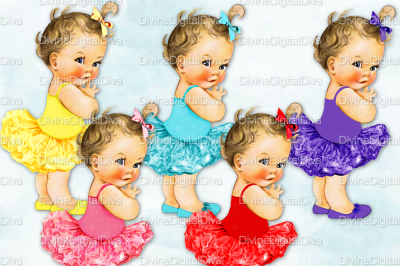 Tutu Vintage Baby Girl Set Bright Colors-Brunette