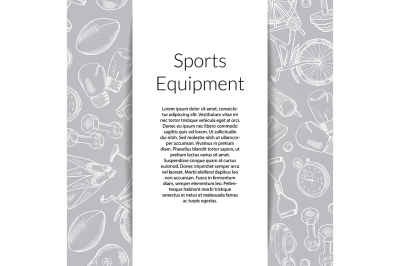 Vector hand drawn sports equipment background