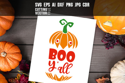 Boo Y'all - svg, eps, ai, cdr, dxf, png, jpg