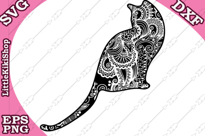 Zentangle Cat Svg,MANDALA CAT SVG, Zentangle Animal Svg,Cricut Svg 
