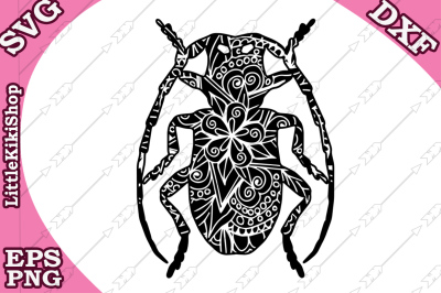 Zentangle Insect Svg, MANDALA INSECT SVG, Zentangle scarab Svg
