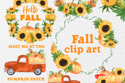Pumpkin Truck clipart, THANKSGIVING CLIPART, Fall clipart