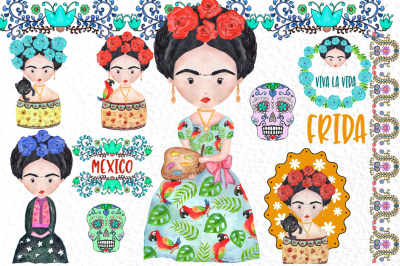 Frida Khalo clipart Mexican clipart