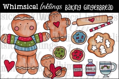 Baking Gingerbread Clipart Collection