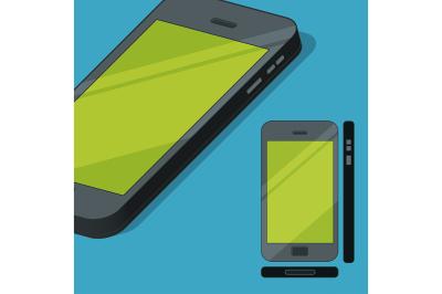 Flat style mobile phone concept illustration