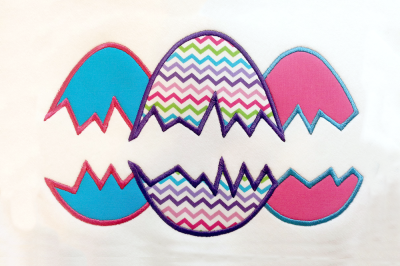 Cracked Easter Eggs Split | Applique Embroidery