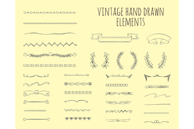 Vintage hand drawn elements