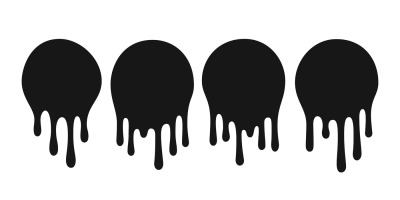 Dripping oil blob. Drip drop paint or sauce stain drips. Black drippin