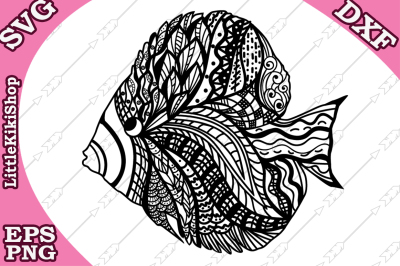 Zentangle Fish Svg, MANDALA FISH SVG,Fish cut files