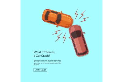 Vector two cars accident top view illustration