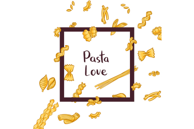 Vector of pasta types