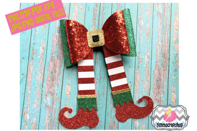 Holiday Christmas Elf Legs and Shoes Hair Bow Template