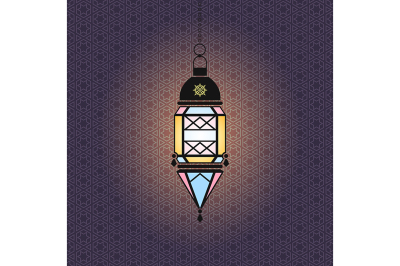 Vector Ramadan illustration with hanging lantern