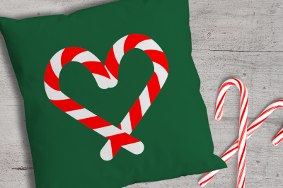 Candy Cane Heart | SVG | PNG | DXF