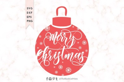 Merry Christmas ornament SVG DXF EPS PNG