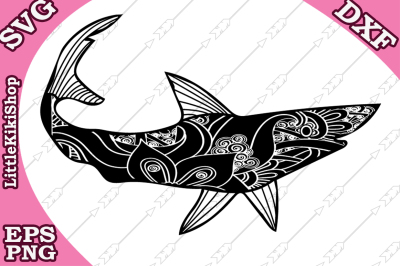 Zentangle Shark Svg,MANDALA SHARK SVG,Zentangle animal Svg