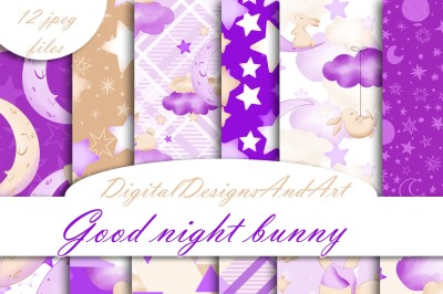 Good nught bunny in purple