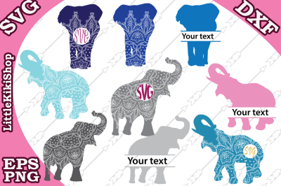 Elephant Monogram Svg,ELEPHANT CLIPART, Elephant Svg