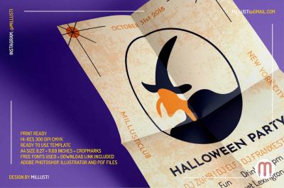 Tarot Witch Halloween Party Flyer
