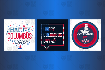 Happy Columbus Day Banners