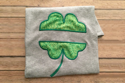 4 Leaf Clover Split | Applique Embroidery