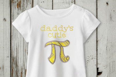 Daddy&#039;s Cutie Pi | Applique Embroidery