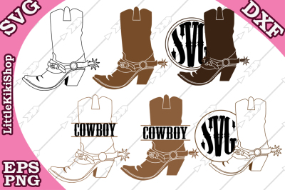 Cowboy Boots Svg, COWBOY MONOGRAM, Western Svg,