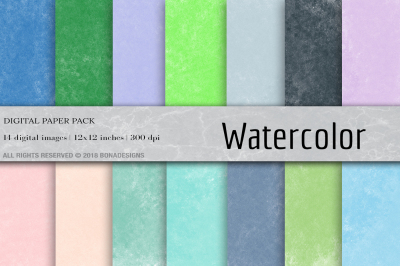 Watercolor Digital Paper, Watercolor Background