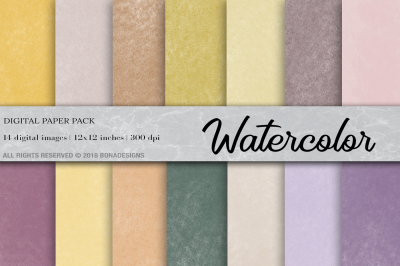 Watercolor Digital Paper, Watercolor Background