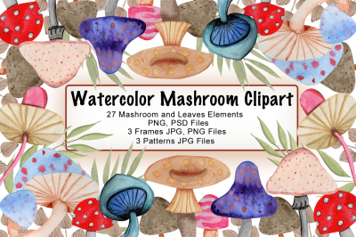 Watercolor Mushroom Collection