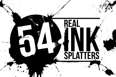 54 Real Ink Splatters