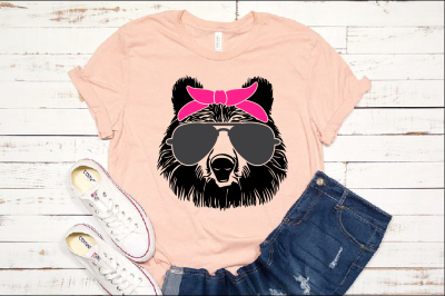 Bear Head whit Pink Bandana SVG 1014S