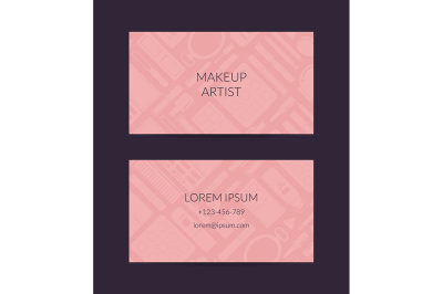 Vector business card for beauty brand or makeup