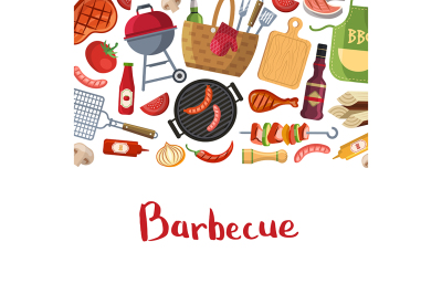 Barbecue or grill cooking with place for text