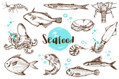 Vintage Vector Seafood