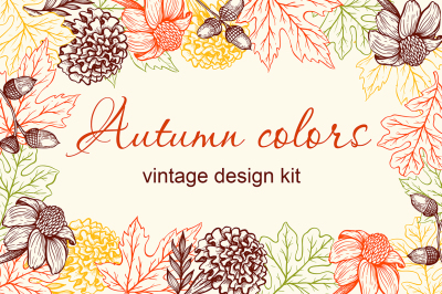 Autumn Colors Vintage Design Kit
