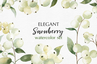 Watercolor Snowberry set