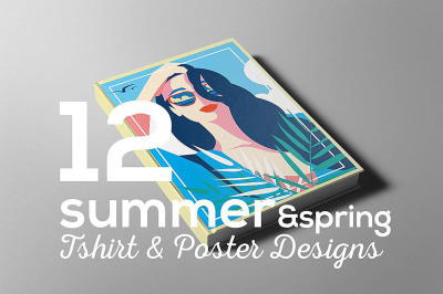 Summer & Spring Poster T-shirt Set
