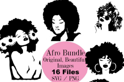 Afro Woman SVG Cut File Bundle