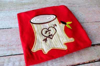 Tree Stump with Heart | Applique Embroidery