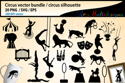 Circus SVG bundle, Circus silhouette vector, circus vector bundle